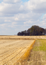 A harvested field on a family farm.